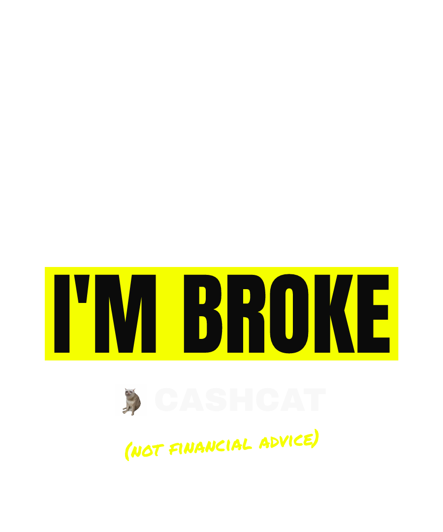 CASHCAT “SHILL ME A TICKER I'M BROKE” design